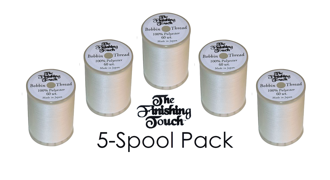 The Finishing Touch White Bobbin Thread BBT-W | 5-Spool Pack